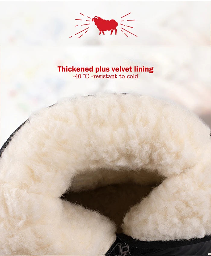 Men’s Winter Snow Boots – Waterproof Zipper Casual Outdoor Shoes