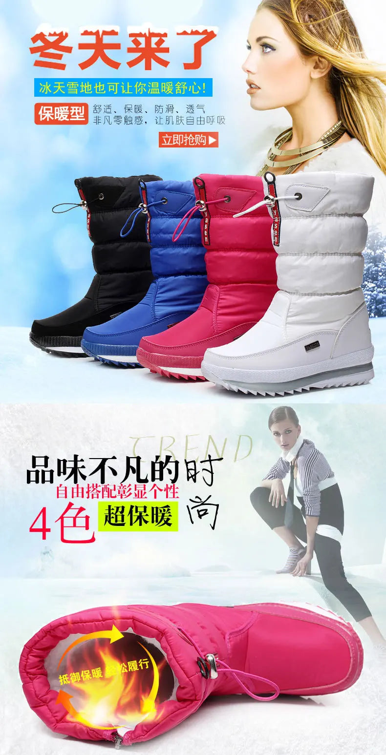 Women’s Winter Snow Boots – Waterproof Plush Platform Boots