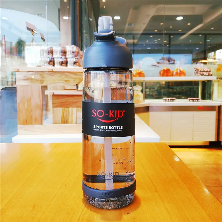 550ml/800ml/1000ml Sports Water Bottle With Straw Portable Sport Fitness Bottles Cute Kids Baby Drinkware Waterbottle