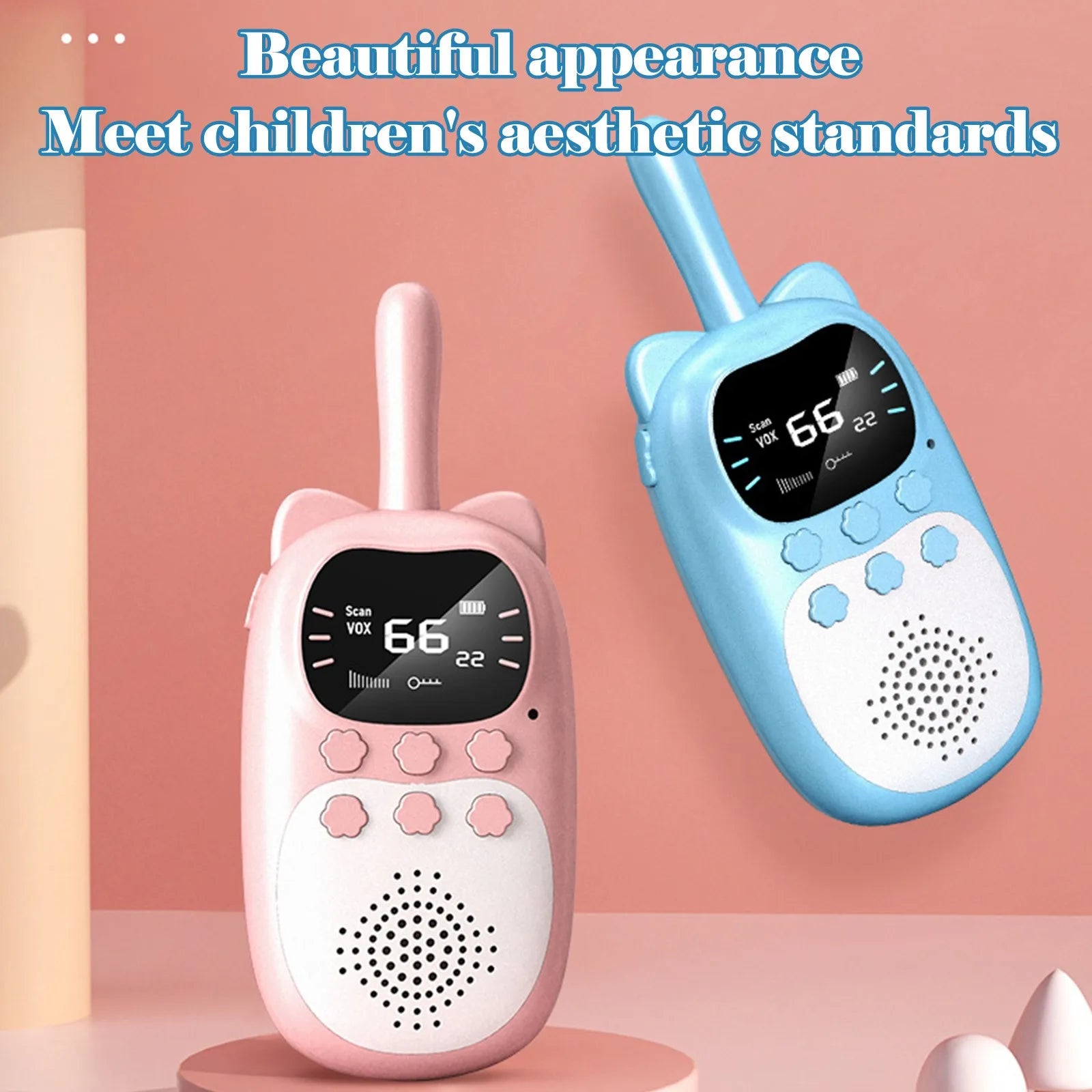 Kids Walkie Talkie 2PCS Electronic Toys Children Spy Gadgets Baby Radio Phone 3km Range Christmas Birthday Gift For Boys Girls