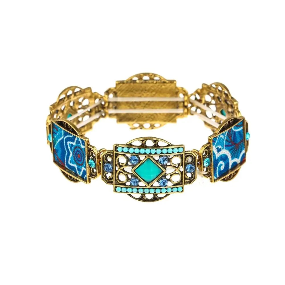 Gypsy Bohemian Coin Bracelets for Women Metal Vintage Flower Statement Bracelets Festival Turkish Beach Jewelry Tribal Ethnic