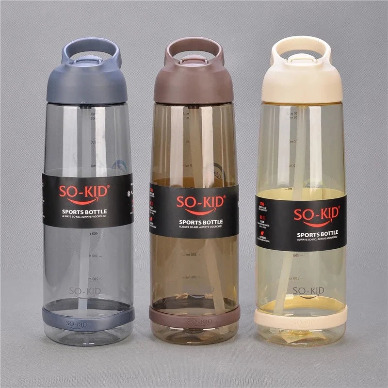 550ml/800ml/1000ml Sports Water Bottle With Straw Portable Sport Fitness Bottles Cute Kids Baby Drinkware Waterbottle