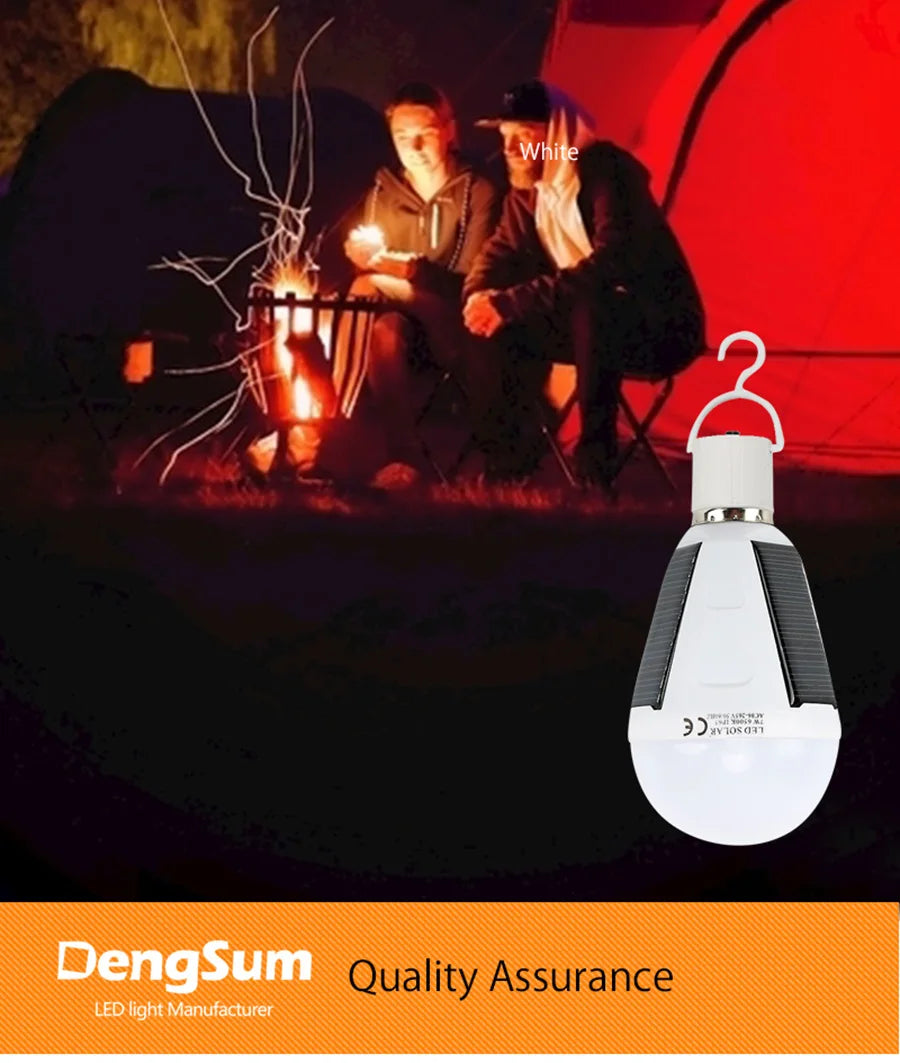E27 Rechargeable LED Solar Bulb Lamp 7W 12W 85V-265V Outdoor Emergency Solar Powered Bulb Travel Fishing Camping Light Tent lamp