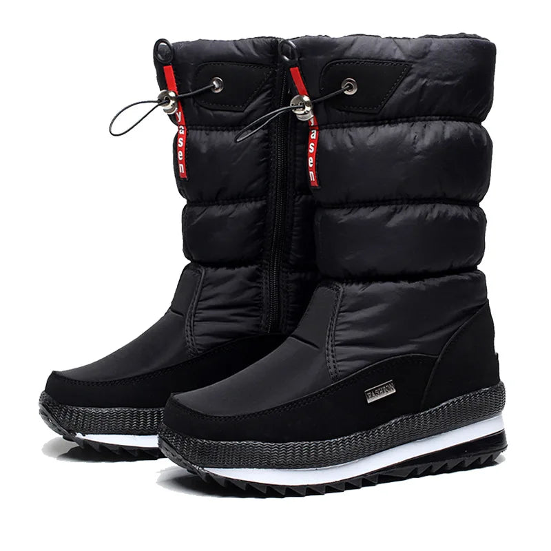 Women’s Winter Snow Boots – Waterproof Plush Platform Boots