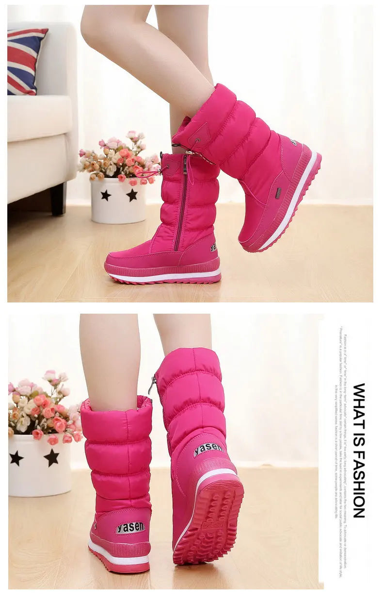 Women’s Winter Snow Boots – Waterproof Plush Platform Boots