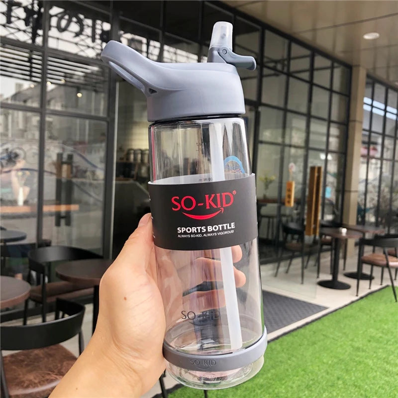 550ml/800ml/1000ml Sports Water Bottle With Straw Portable Sport Fitness Bottles Cute Kids Baby Drinkware Waterbottle