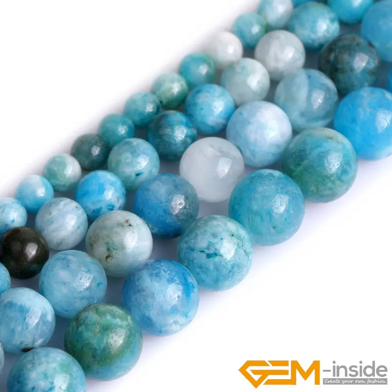 Natural Stone Blue Hemimorphite Round Loose Spacer Beads For Jewelry Making Strand 15"DIY Bracelet Necklace Jewelry Making Beads