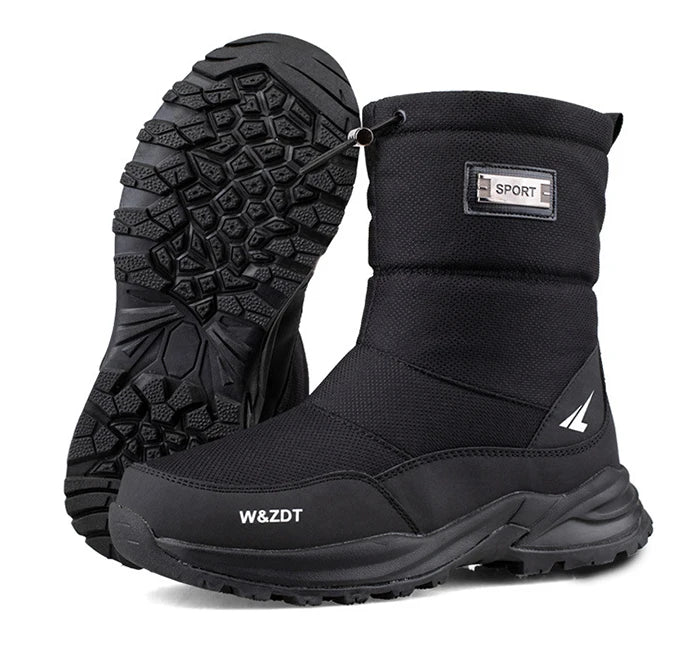 Men’s Winter Snow Boots – Waterproof Zipper Casual Outdoor Shoes