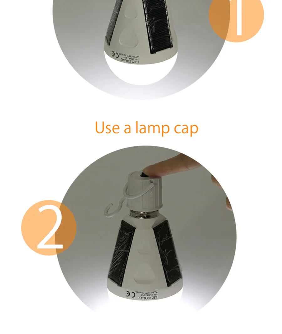 E27 Rechargeable LED Solar Bulb Lamp 7W 12W 85V-265V Outdoor Emergency Solar Powered Bulb Travel Fishing Camping Light Tent lamp