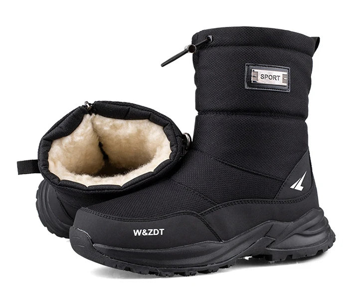 Men’s Winter Snow Boots – Waterproof Zipper Casual Outdoor Shoes