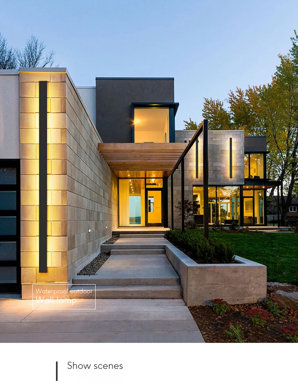 Waterproof outdoor wall lamp LED Long Linear lighting IP65 Aluminum for Garden Garage porch Sconces Fixtures 110V 220V Luminaire