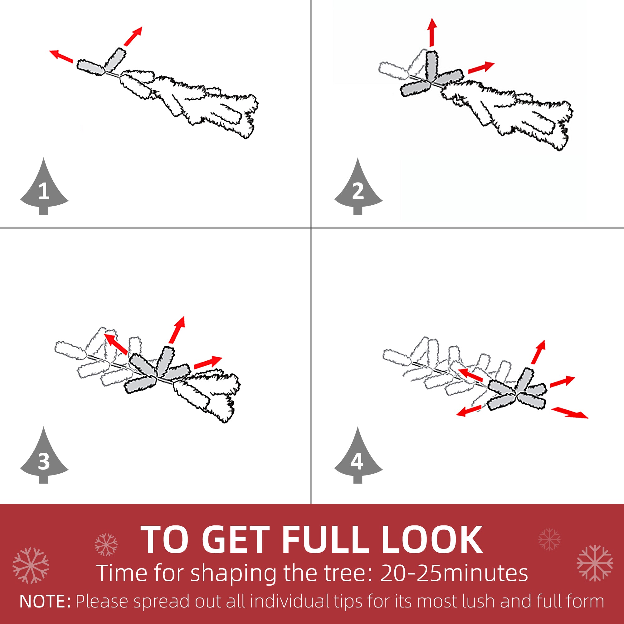 HOMCOM 5ft Snow Flocked Artificial Christmas Tree w/ Realistic Branch Tips