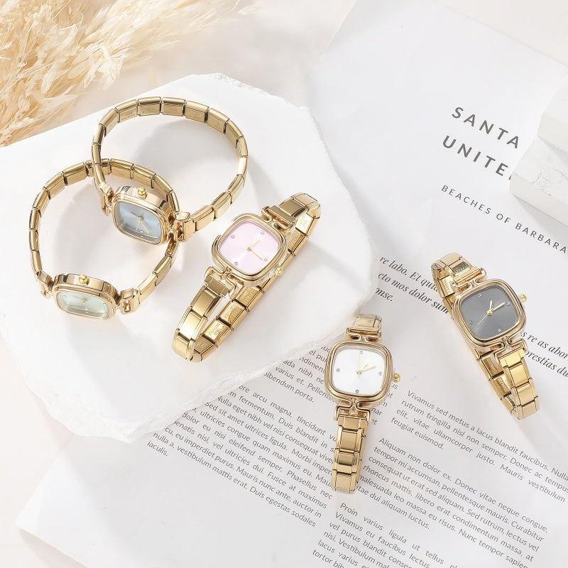 Men Women Stainless Steel Simple Watch Fit 9mm Bracelet For Student Friend Wife Birthday DIY Fashion Jewelry Gifts Dropshipping