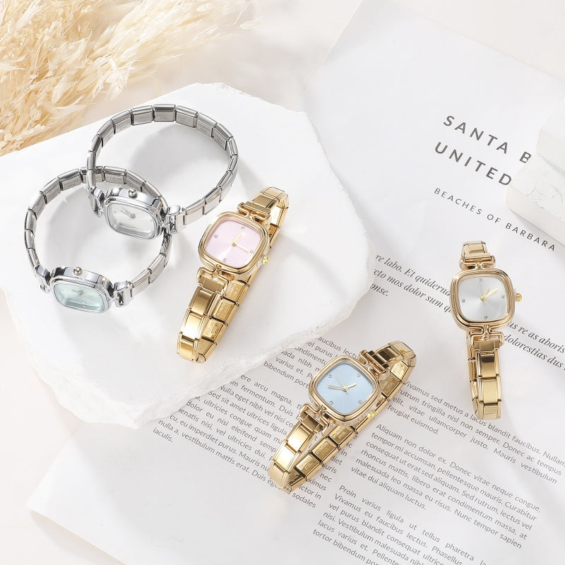 Men Women Stainless Steel Simple Watch Fit 9mm Bracelet For Student Friend Wife Birthday DIY Fashion Jewelry Gifts Dropshipping