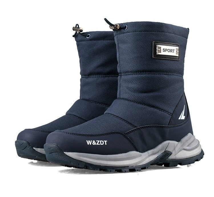 Men’s Winter Snow Boots – Waterproof Zipper Casual Outdoor Shoes
