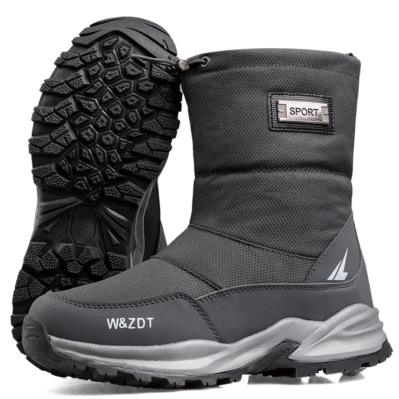 Men’s Winter Snow Boots – Waterproof Zipper Casual Outdoor Shoes