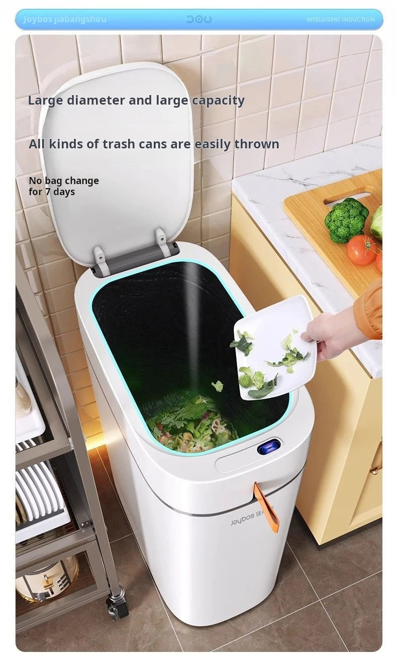 JOYBOS Smart Sensor Trash Can With Auto Adsorption Bag Rechargeable Garbage Trash Can For Home Toilet Living Room Household