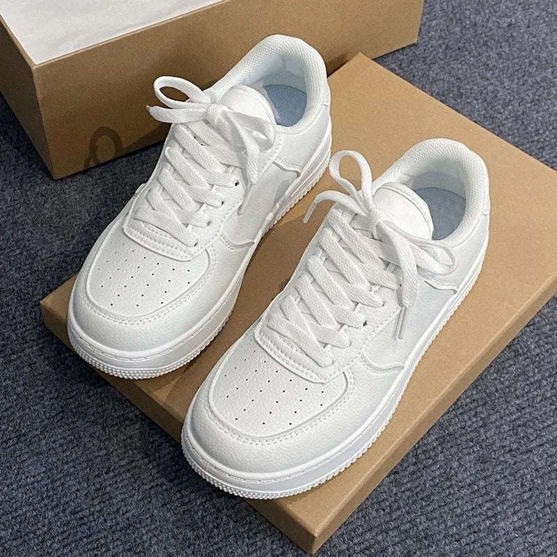 Women’s White Casual Sneakers Lightweight Flat Shoes