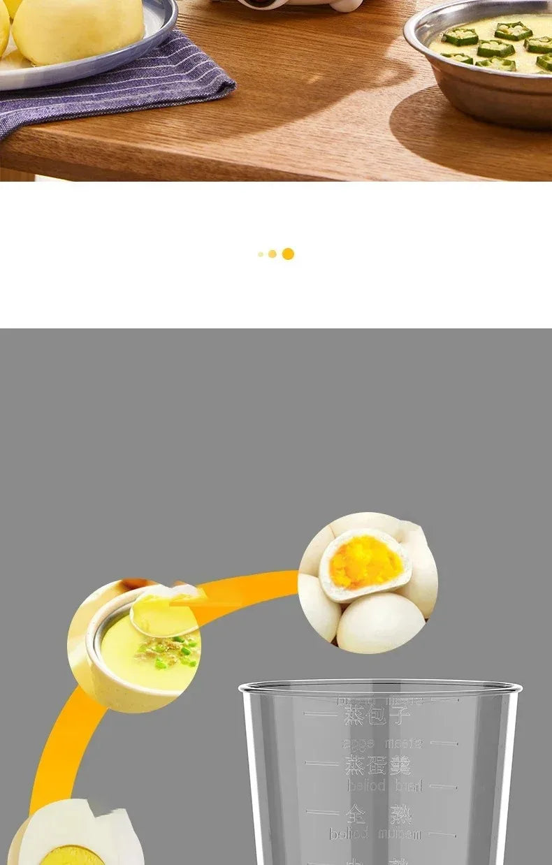 Electric Egg Cooker Automatic Steamer Double Layer Multi Function Breakfast Machine Mini Kitchen Appliance for Boiling Poaching