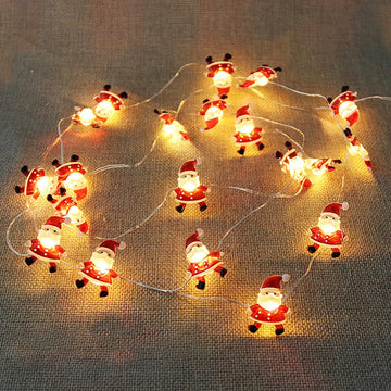 Christmas Lights 2M 20LED Fairy Lights Santa Claus Snowflake String Lights Battery Powered For Home Living Room Xmas Decor Lamp