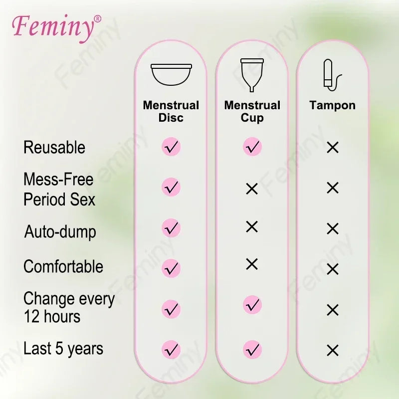 Medical Silicone Menstrual Disc With String Menstrual Cup Period Menstrual Collector Menstruation Disk Women Health Care Hygiene