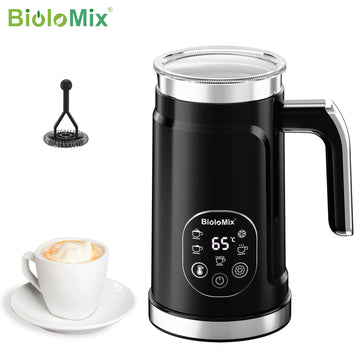 BioloMix 5-in-1 Smart Milk Frother w/LED Touch Display, Style Foam for Coffee & Lattes,Hot And Cold Foam Maker