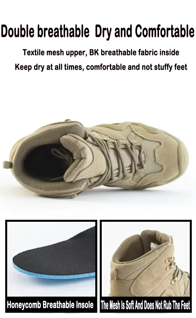Men’s Waterproof Tactical Combat Boots – Outdoor Hiking & Work
