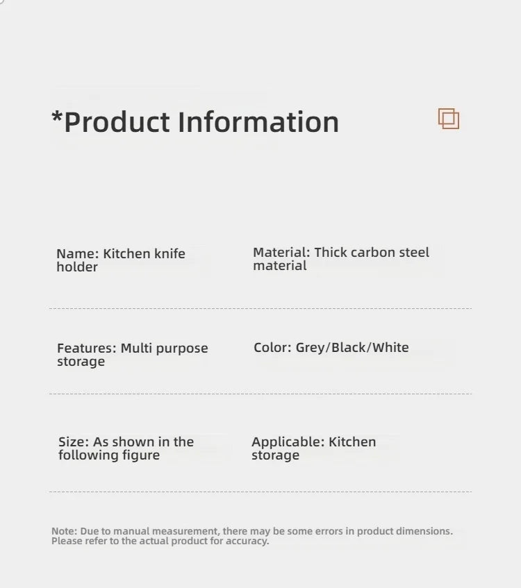 Kitchen Tabletop Storage Rack Knife Holder Stand Waterproof Hollow Storage Rack Kitchen Utensil Organizer Holder Accessories