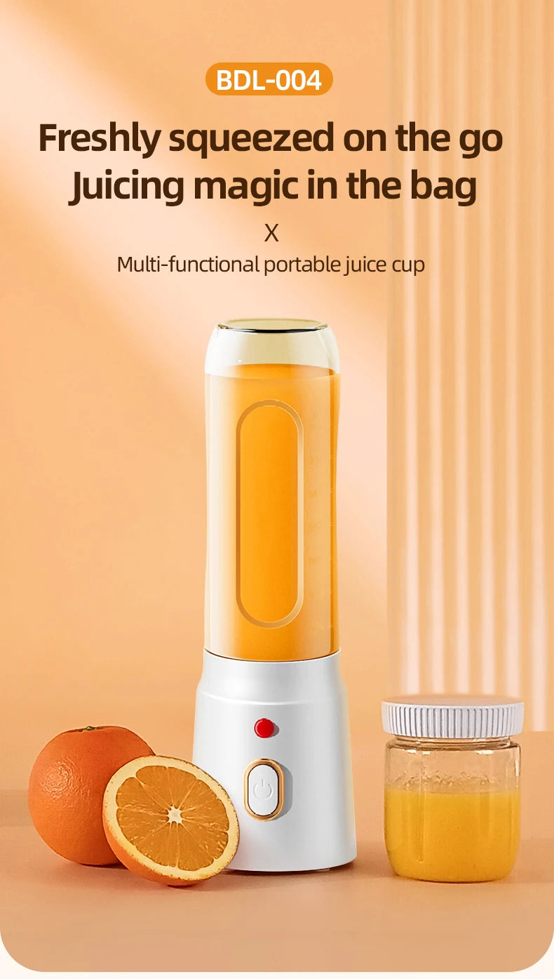 Portable Electric Blender 40W USB Rechargeable Cordless Juicer High Powerful Juicer Cup For Smoothie Milkshake Juice Food