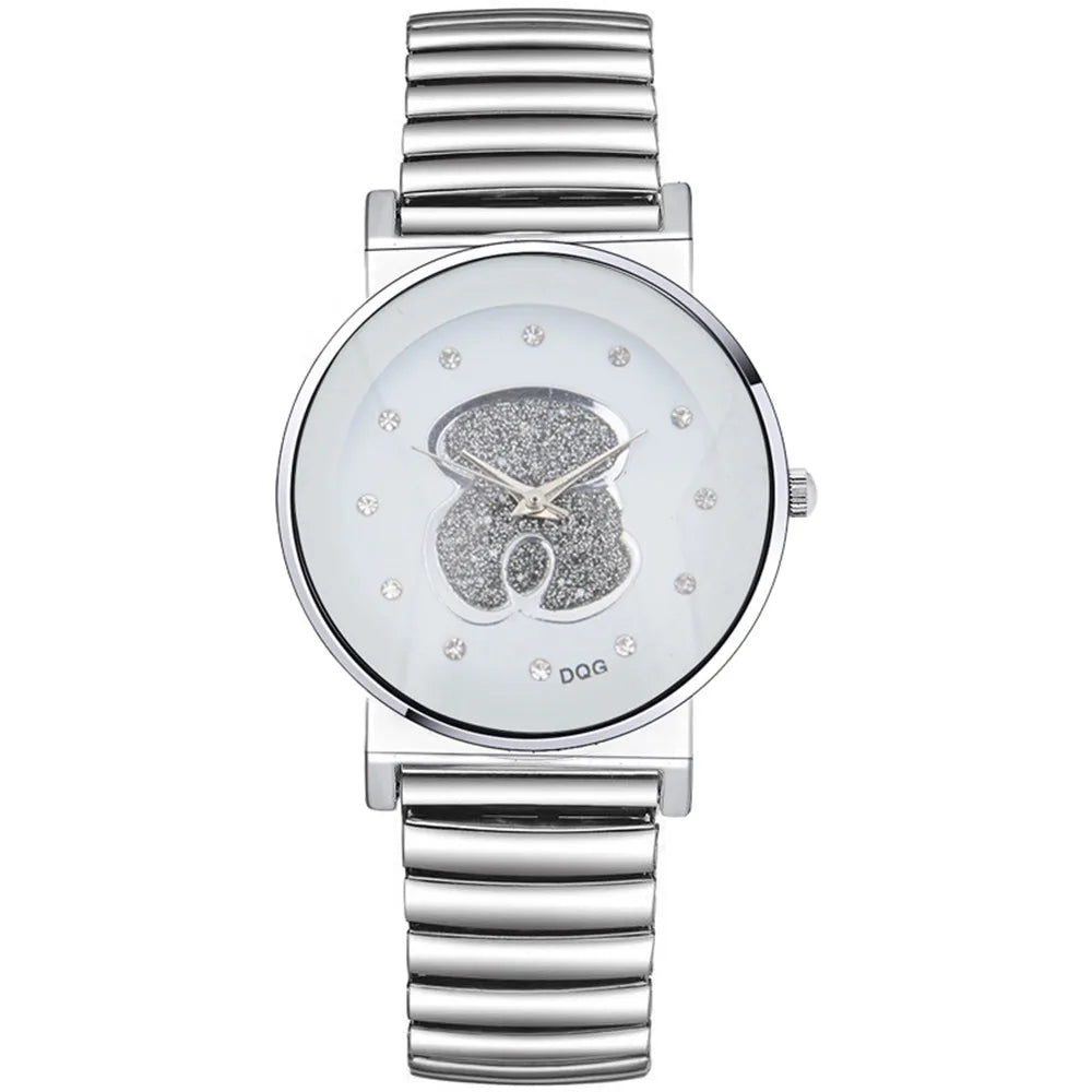 Women’s Bear Diamond Quartz Watch – Stainless Steel