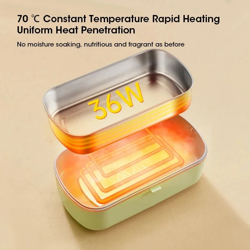 Electric Lunch Box Portable Food Warmer Water Free Bento Box Stainless Steel Food Warmer Office Food Lunch Box Electric Heater