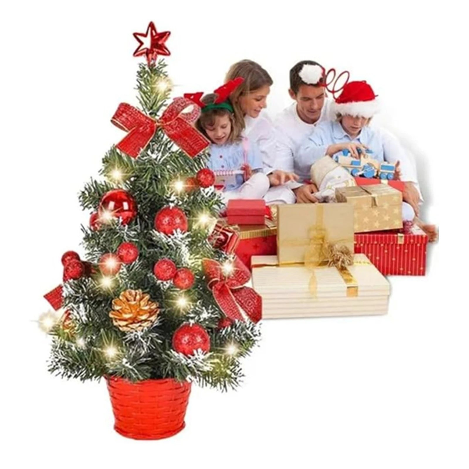 40cm Christmas Tree With Lights Mini Christmas Tree Desktop Christmas Tree Desktop Decorations New Year Party Decoration Navidad