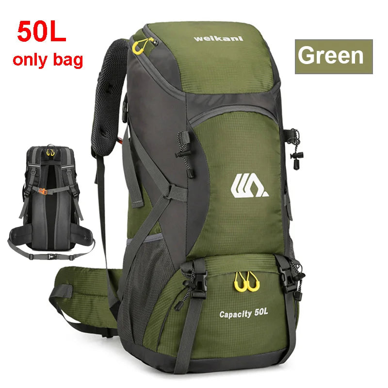 50L Waterproof Hiking Backpack with Shoe Pocket