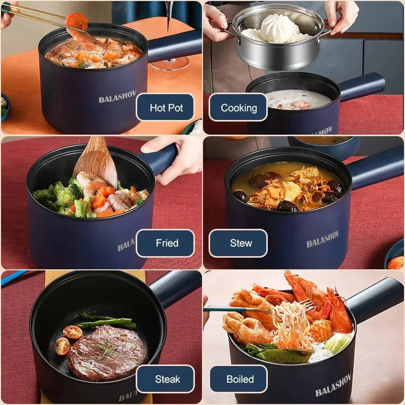 Mini Electric Cooker Multi-Function All-In-One Pot Single Double Layer Household Noodle Cooker Non-Stick Hot Pot Kitchen Tool