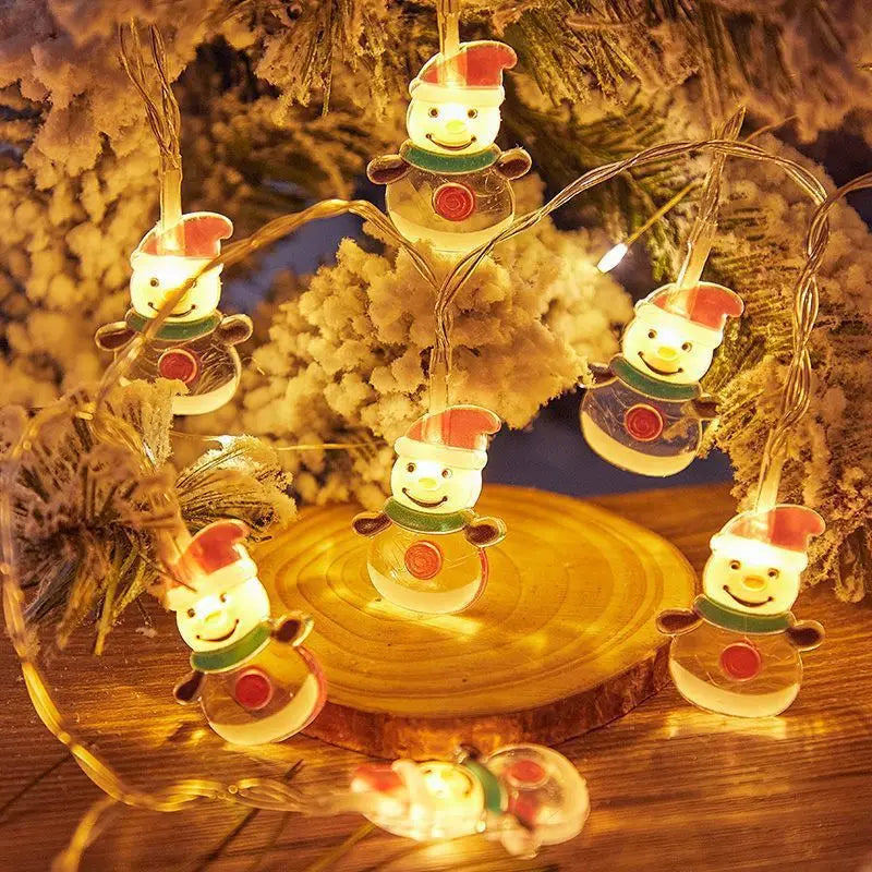 1.5/3m Christmas LED Light String Snowman Santa Claus Xmas Tree Hanging Colorful Light Decoration Home Christmas Decor Navidad