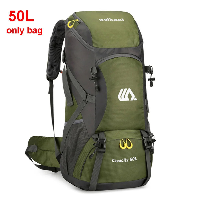 50L Waterproof Hiking Backpack with Shoe Pocket