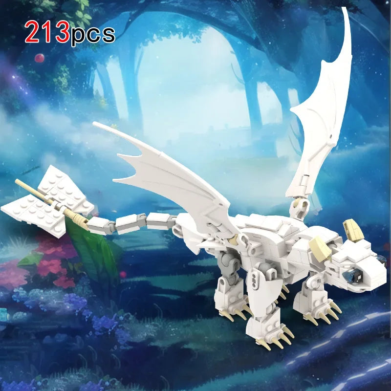 MOC Movie Train Dragon Figure Bricks Construction Toys For Boy Toothless Night Furied Dragon Building Blocks For Children Toys
