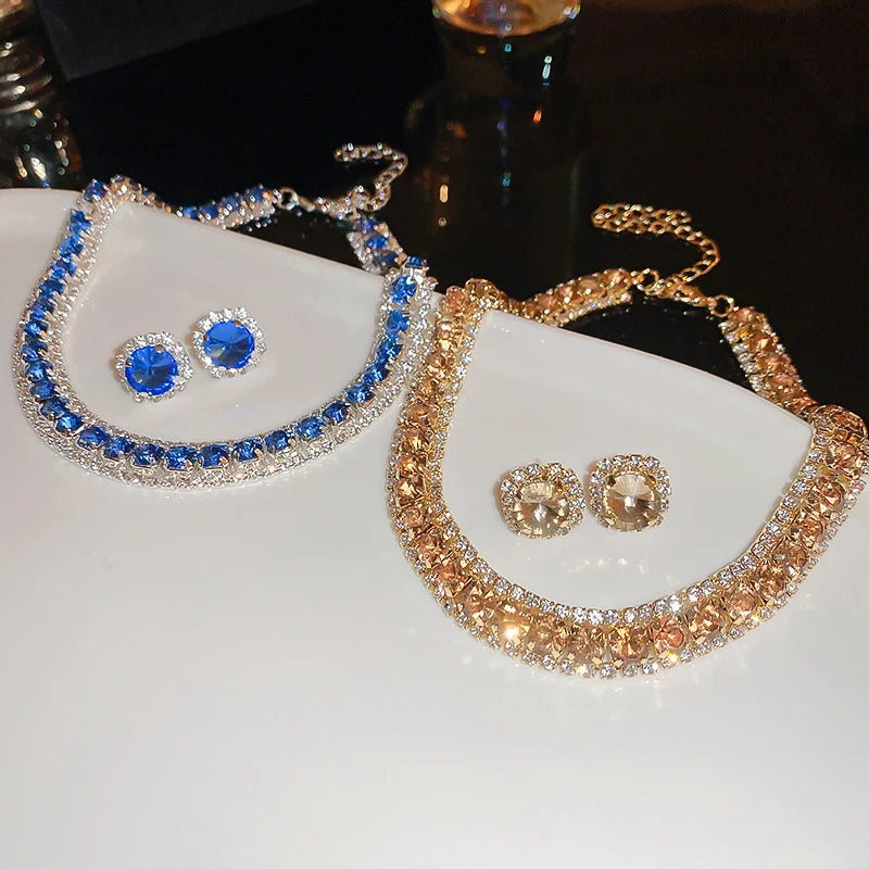 Crystal Necklace & Earrings Set for Women