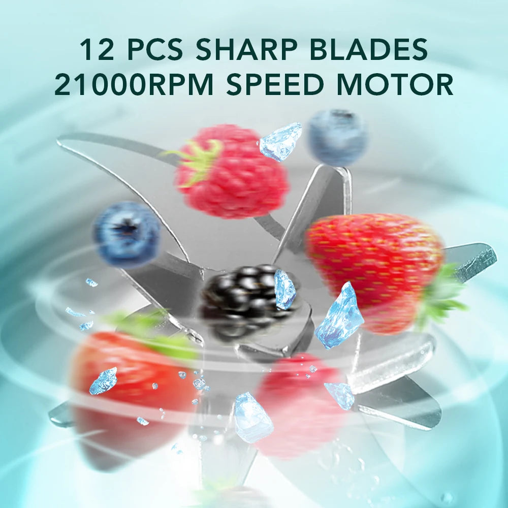 6 Blades Electric Juicer Cup 2 Cups For Travel Portable Juicer Mixer Usb Charge Fresh Fruit Juice Personal Blender Smoothie