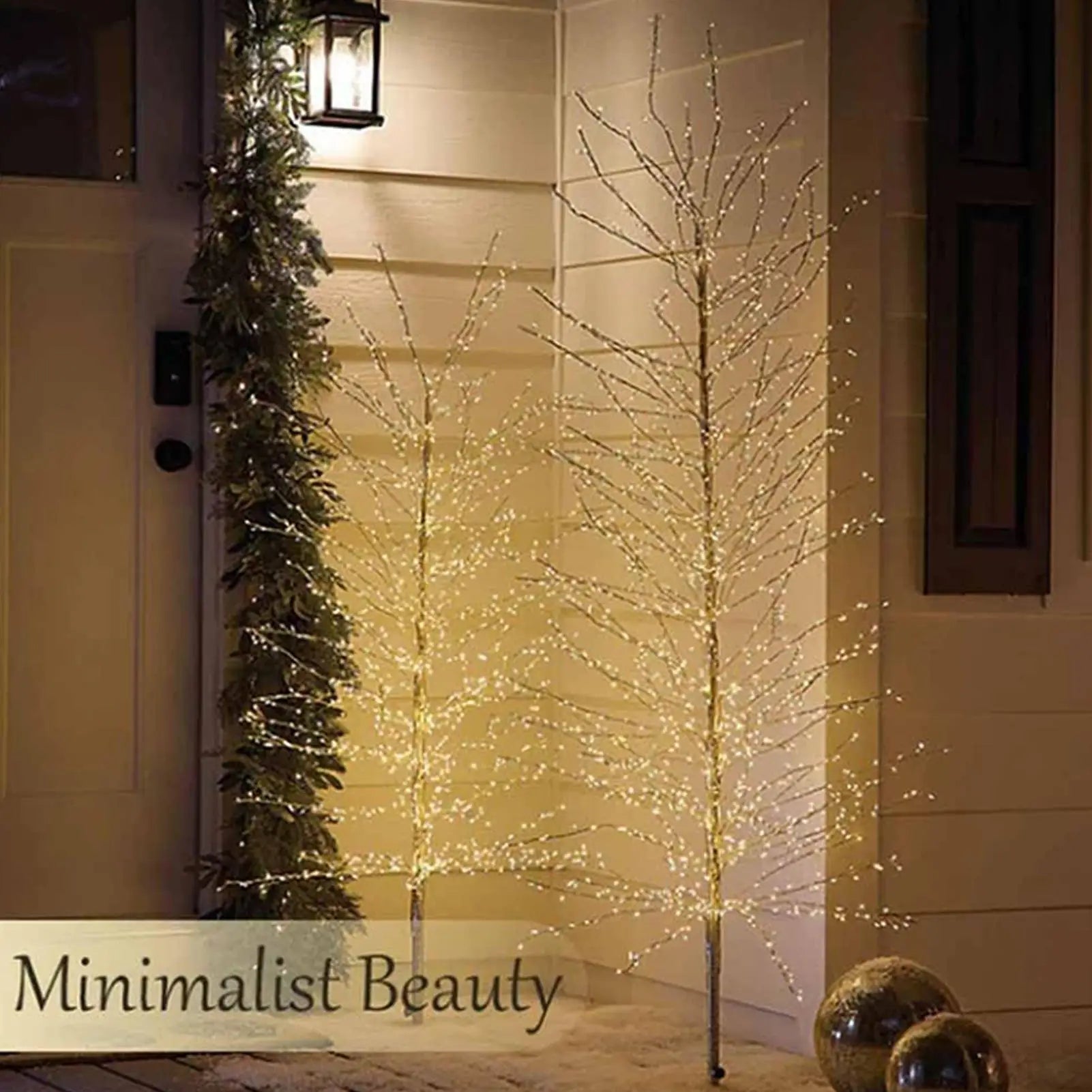 Christmas Trees With LED Lights Warm White Sparkling Gold Trees Twinkling Outdoor Decoration Pre-Lit Christmas Trees Light