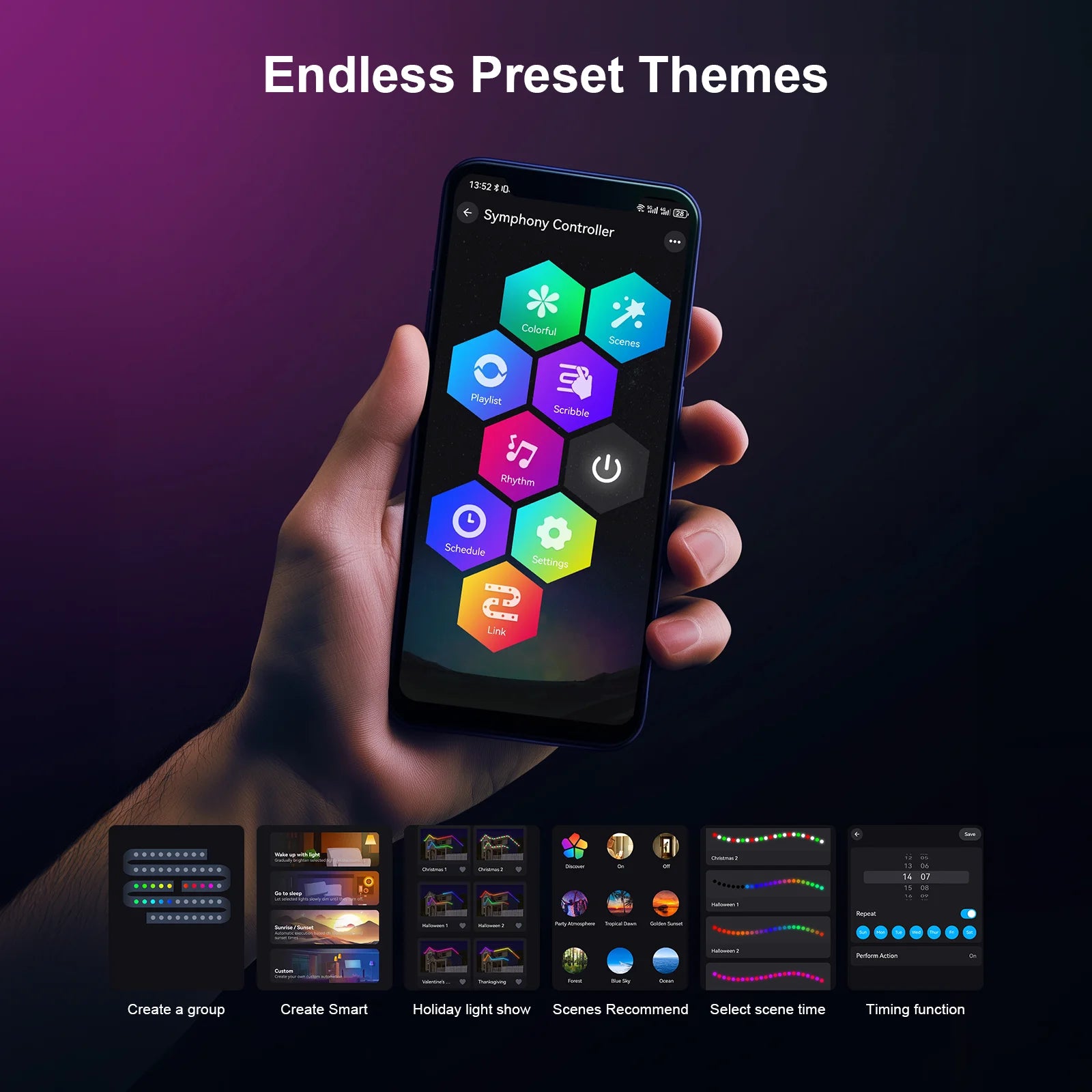 20M Permanent Outdoor Lights Smart RGBIC LED Eaves Lights with App/Remote Control Full House Flashing Lighting Christmas  Decor