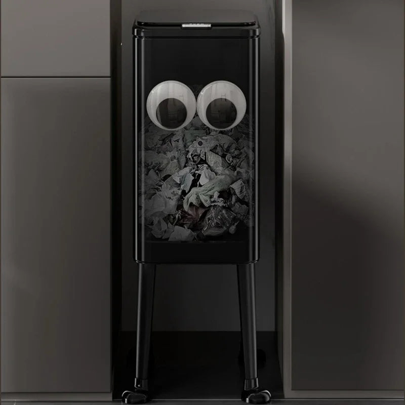 Kitchen Eye-Catching Garbage Can High-Standing Trash Bin Stylish Home Living Room Roller Creative Mobile Bedroom Bin