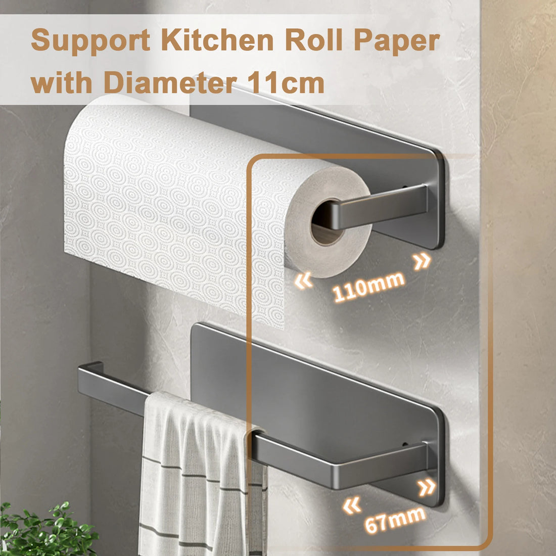 Kitchen Paper Towel Holder Adhesive Tissue Hanger Toilet Roll Paper Dispenser Cabinet Storage Napkin Rack Bathroom Accessories