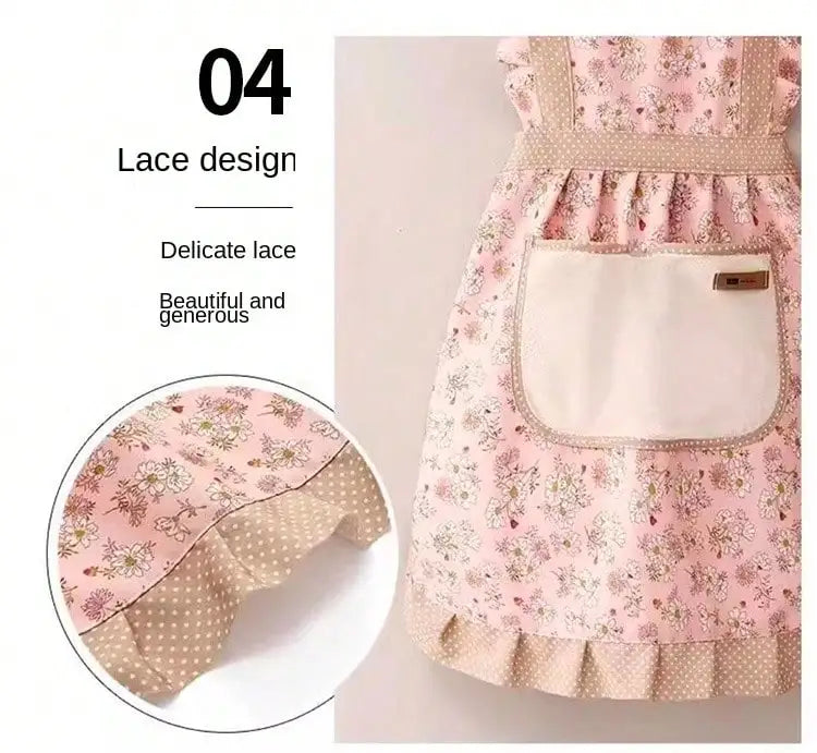 Home & Living, Kitchen & Dining, Kitchen Tools & Gadgets, Canvas Floral Hand Wipe Apron, Kitchen Home Cooking Oil and Stain Resistan