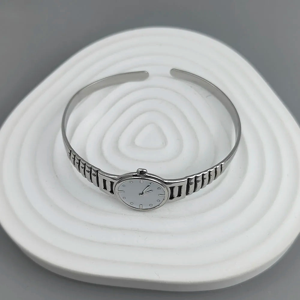 New watch shape stainless steel gold plated 18K bracelet, high quality waterproof silver jewelry, couple gift