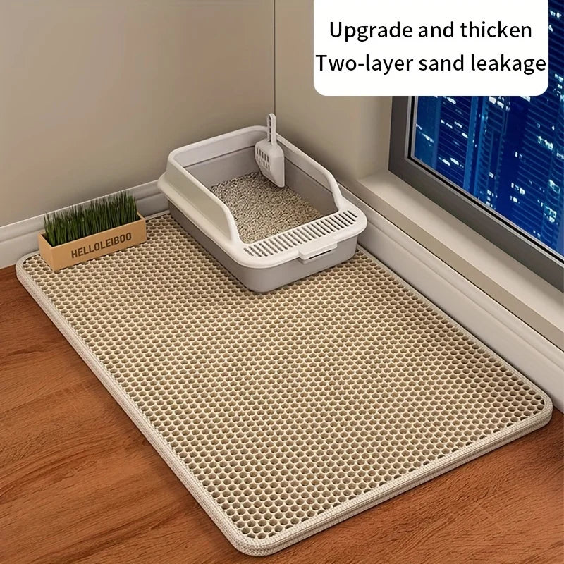 Large Waterproof Cat Litter Mat Honeycomb