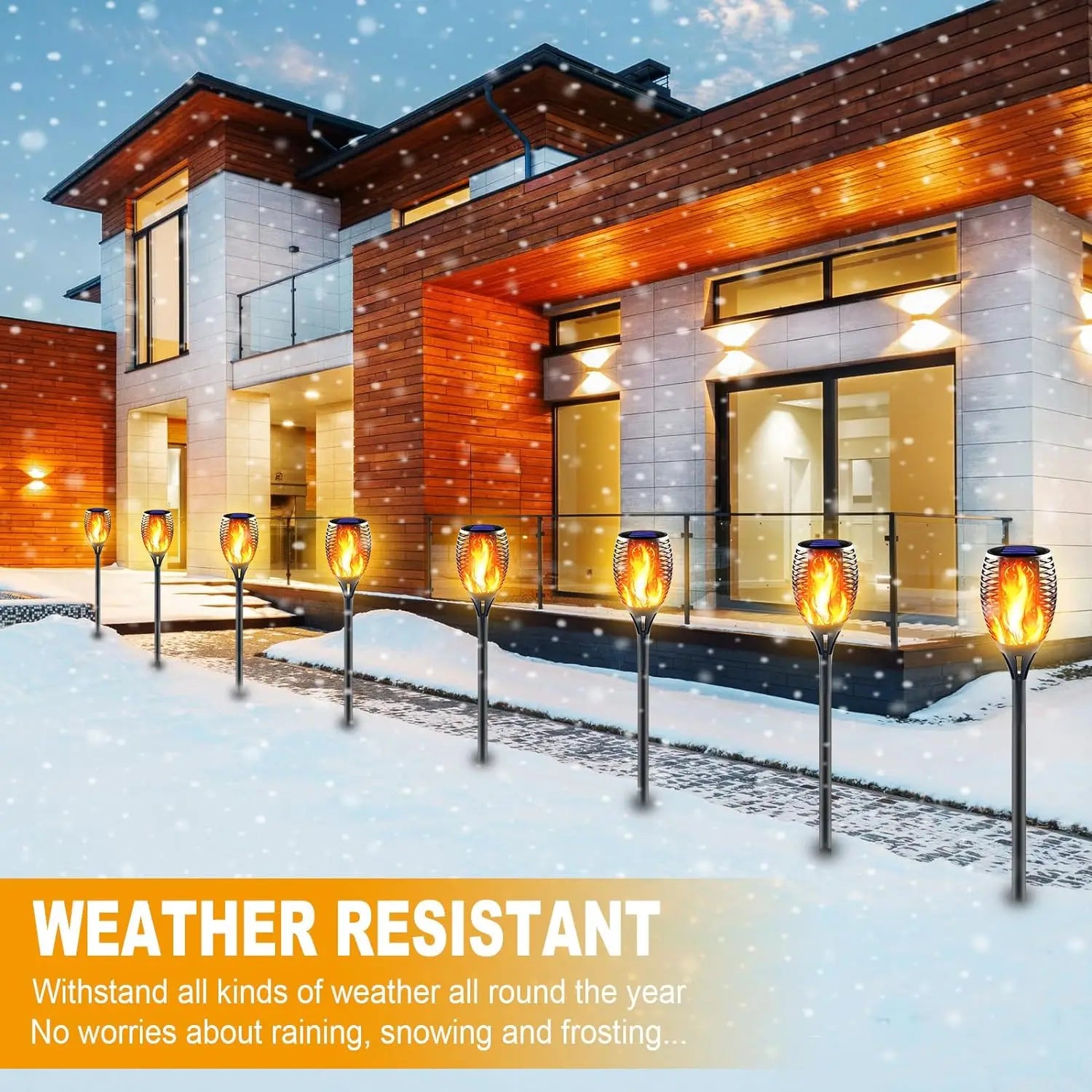 96 LED Outdoor Solar Torch Lights Waterproof Garden Patio Flickering Dancing Flame Lamp Lawn Lighting