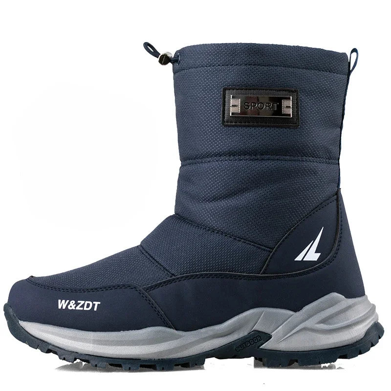 Men’s Winter Snow Boots – Waterproof Zipper Casual Outdoor Shoes