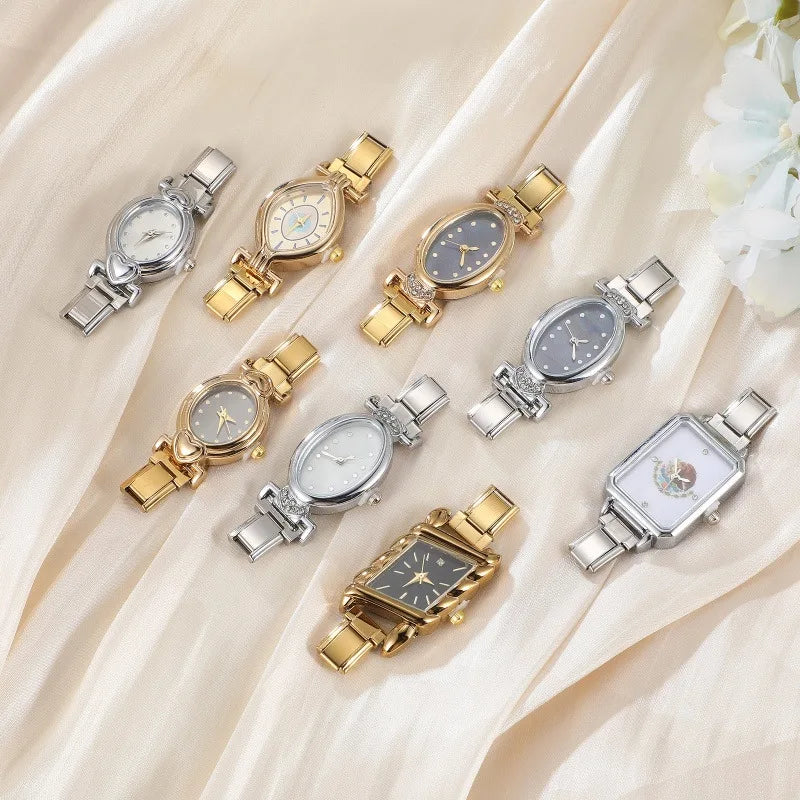 2025 Fashion Women's Men's Stainless Steel Oval Heart Square High Quality Watch Bracelet For Friend Birthday DIY Bracelet Gift