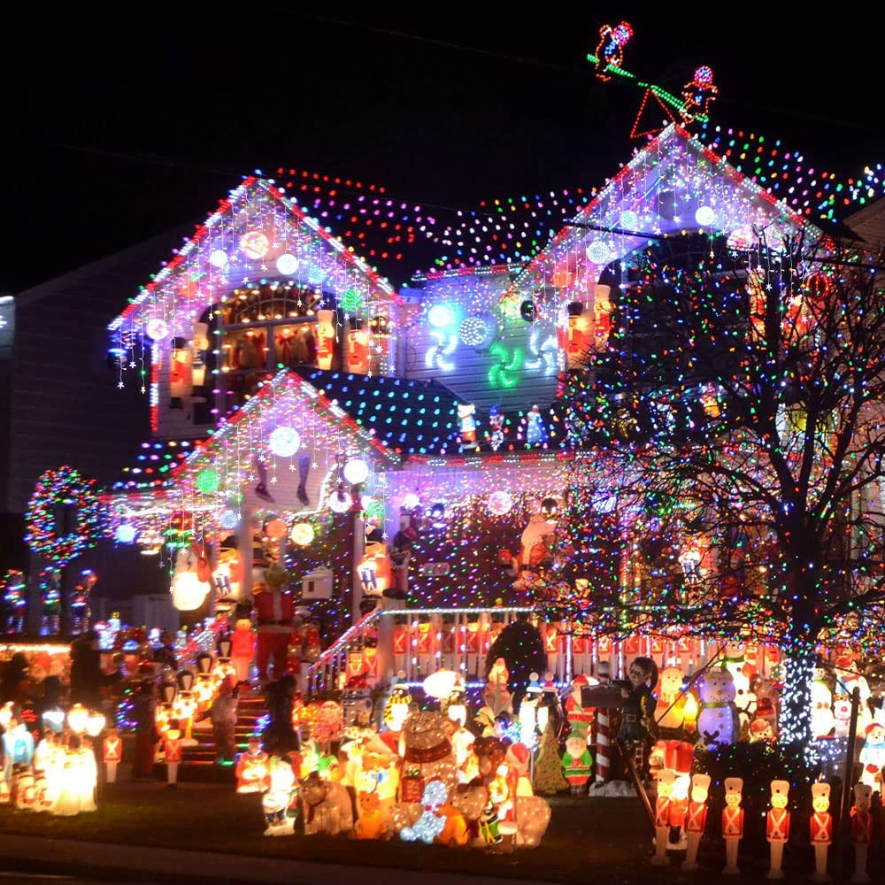 Christmas Decoration Lights Outdoor 20m 864 LED Street Garlands Icicle Lights Outdoor Waterproof Curtain Fairy String Light